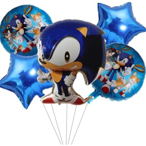 5Pc18 pouces dessin animé hérisson ensemble ballon hérisson en aluminium Film ballon enfants fête d'anniversaire décoration