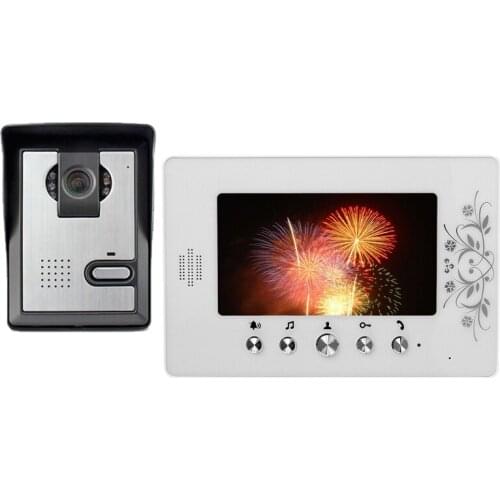 7" LCD Monitor Video Door Phone Intercom Doorbell System IR night vision Camera Video Intercom Kit 1 Carmera+1 monitor for villa
