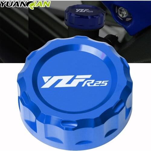 For Yamaha YZF R1 R25 R3 R6 2017 CNC Aluminum Motorcycle Rear Brake Fluid Tank Reservoir Oil Cup Cover Cap Modified Accessories