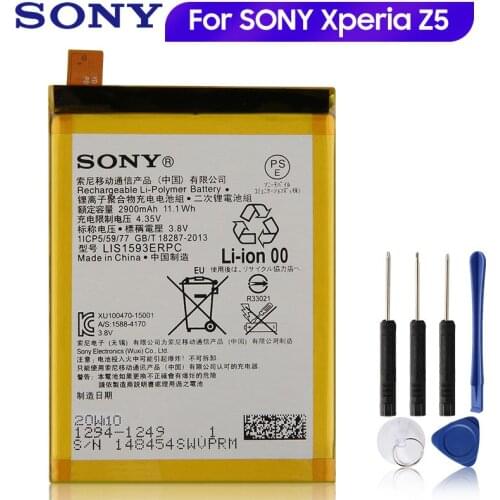 Original Replacement Sony Battery LIS1593ERPC For SONY Xperia Z5 E6883 LIS1593ERPC E6633 E6653 E6683 E6603 2900mAh