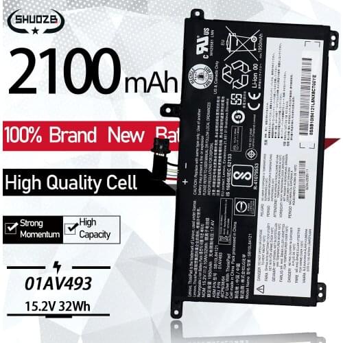 SHUOZB 01AV493 00UR890 00UR891 00UR892 Laptop Battery For Lenovo ThinkPad T570 T580 P51S P52S SB10L84121 2100mAh 32Wh 15.4V