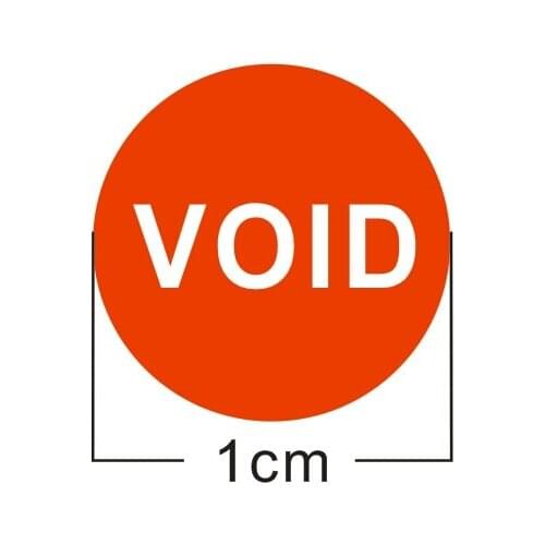 Free shipping Universal 1CM Black / Red VOID Stickers Warranty sealing label sticker void if damaged, 500pcs/lot