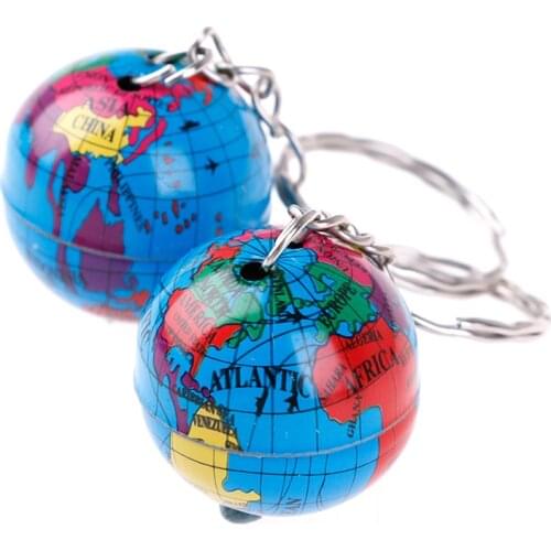 2Pcs Handmade World Map Planet Earth Geography Key Chain World Map Globe Keychain Jewelry Earth Globe Art Pendant Keychains Gift