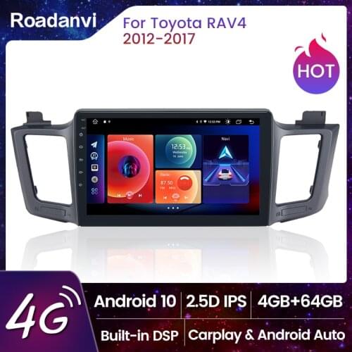 Dasiata 10.2" IPS Car 1 Din Android 10 Multimedia DSP Radio for Toyota RAV4 2012 to 2017 BT 5.0 4G 64GB GPS Navigation Head Unit