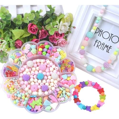 Children Creative DIY Beads Toy With Whole Accessory Set/ Kids Girls Handmade Art Craft Educational Toys for Gifts And Presents