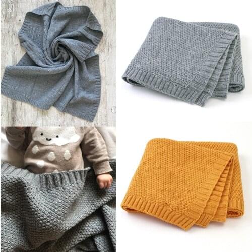 Baby Blanket Knitted Newborn Swaddle Wrap Blankets Super Soft Toddler Infant Bedding Quilt for Bed Sofa Basket Stroller Blankets