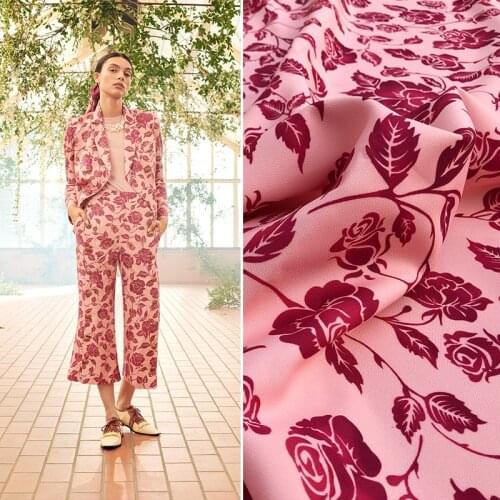 European and American brand D same style autumn and winter womens jacket suit cover twill printed surface fabric sewing fabric