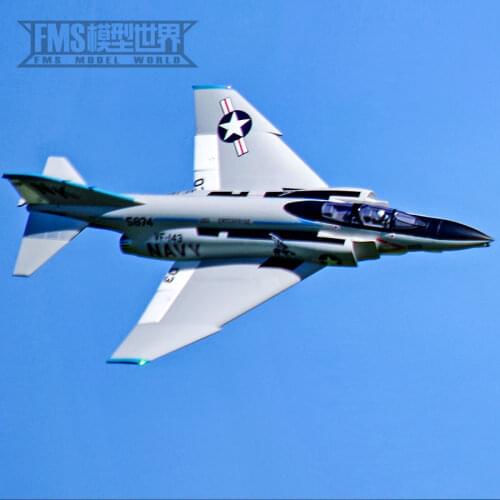 Fms 80 ducted F-4 ghosts Ruifei flight control racing like real combat attack ducted remote control electric model