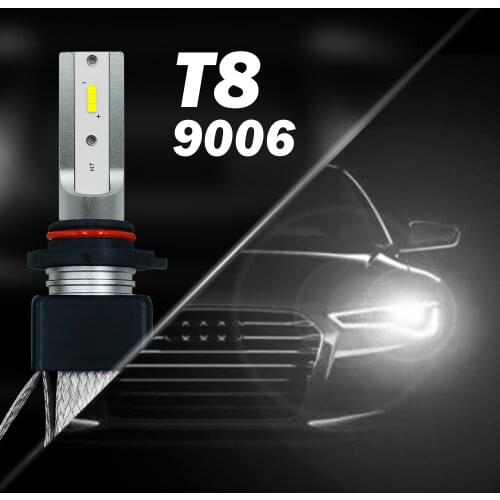 T8-HB4/9006Three universal LED Car headlights 60W Light source: CSP 6000K 9600LM 9V-36V Highlight