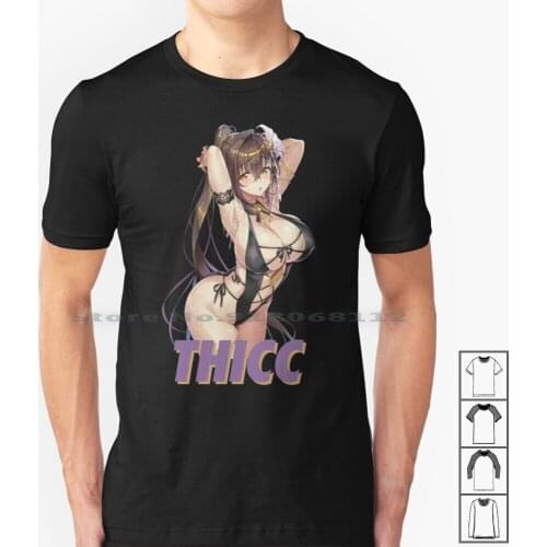 Thicc Ecchi Anime Girl With Big Tities T Shirt 100% Cotton Waifu Ecchi Manga Sexy Anime Girls Tits Boobs Erotic Lewd Japanese