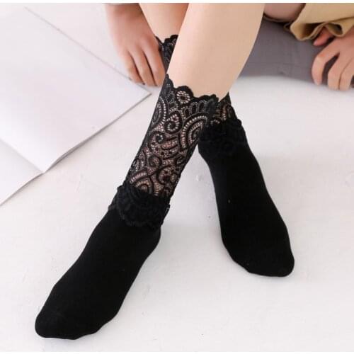 Jeseca Hot Sexy Lace Woman Socks Elastic Soft Mesh Silk Sock Korean Harajuku Vintage Sexy Lingerie Womens Short Sock calcetines