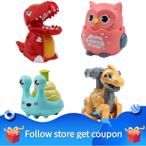 Pull Back Toy Car Model Vehicle Clockwork Cartoon Plastic Funny Kids Wheels Dinosaur Owl Snail Gifts For Kids