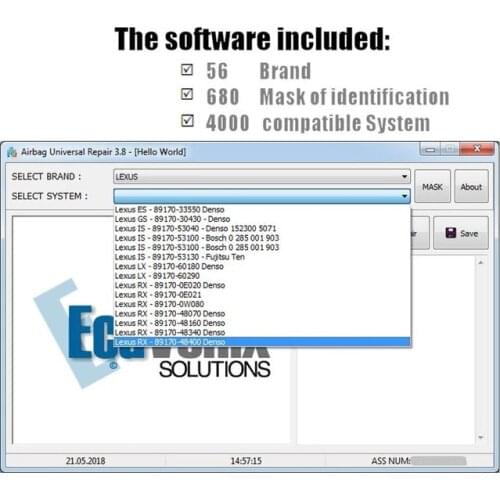 RIOOAK Airbag Reset Tool Universal Repair V3.8 ECU Programmer of Airbag Obd2 Car Diagnostic Software Over 4000 Compatibility