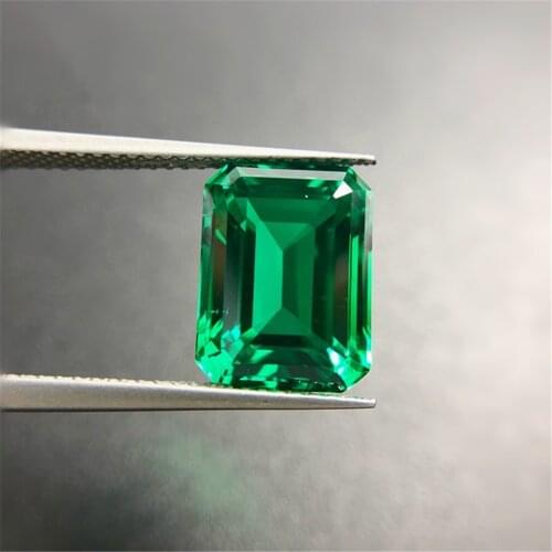 Grade AAA Cutting Emerald Rectangle Faceted Gemstone Emerald Cut Vivid Green Emerald Gem 6x8mm/8x10mm/10x14mm C20E