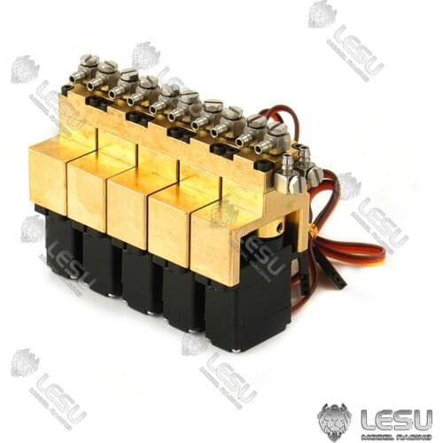 LESU Brass 5 Channel Hydraulic Reversing Valve For Radio Control Excavator 1/14 TAMIYA Dumper Truck TH16602-SMT5