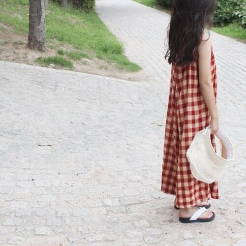 Girls Summer Holiday Beach Suspender Dress 8 10 12 years Sisters Long Dress Backless Korean-Style Children Clothing