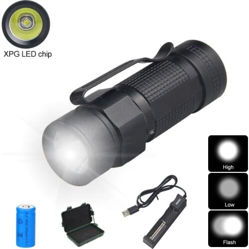 L2 Flashlight Torch Outdoor Waterproof Lamp Camping LED Tiny Vastfire 3Modes Portable Clip Hiking Fishing Flash light+charger
