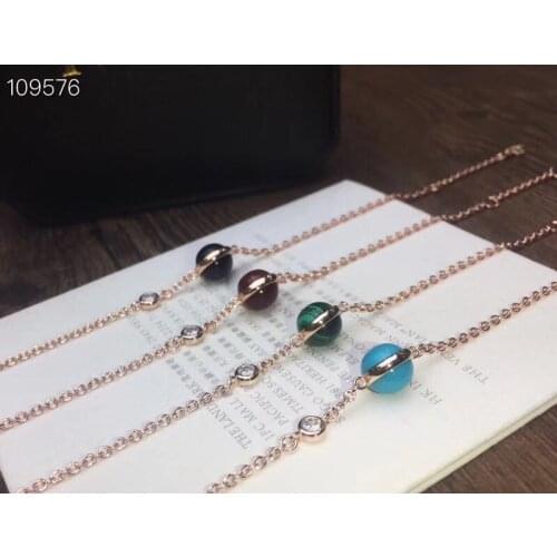 Fashion designer famous brand party jewelry bead ball rotate bracelet 4 colors gem stone ball rotating bracelet turn women gift