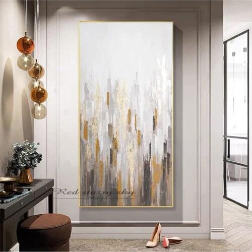 New 100% Hand Painted Abstract Gold Art Wall Picture Handmade Golden Tree Canvas Oil Painting For Living Room Home Decor