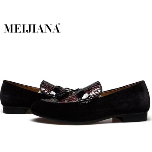 MEIJIAN New Men Shoes Leather Top Brand Mens Oxfords Dress Shoes Spring Autumn Loafers Fashion Mens Flats Casual Male Man Shoes