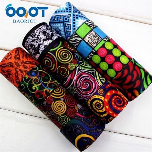 OOOT BAORJCT 174145,38mm geometry Printed grosgrain ribbon,DIY handmade,Wedding decoration materials, Valentines Day essential