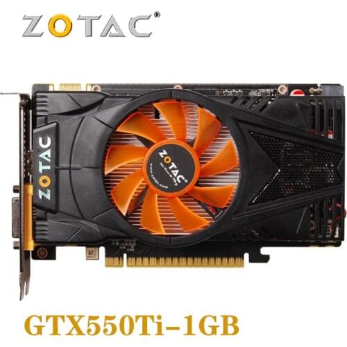 Used Original ZOTAC Video Card GeForce GTX 550 Ti 1GD5 GDDR5 Graphics Cards for nVIDIA GTX550Ti 1GD5 192Bit DVI VGA Map