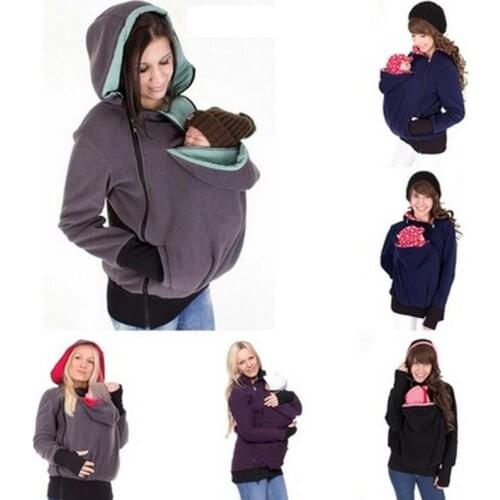 Autumn Winter Women Coat Three-In-One Detachable Baby Sleeping Bag Plus Size Baby Carrier Pregnant Hoodies Jacket