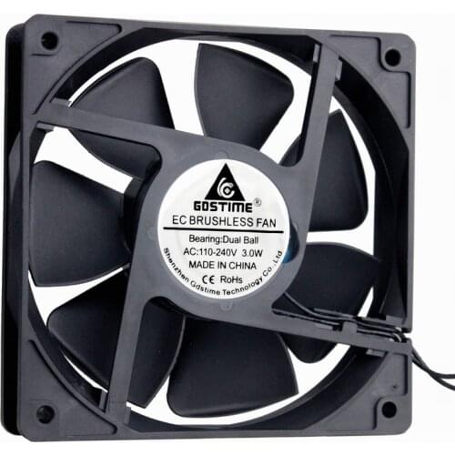 EC110v 120V 220V 12025 12cm 120mm axial fan 120*120*25 dual ball bearing silent Brushless Cooling Fan EC fan