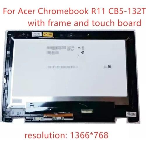 11.6" HD Replacement For Acer Chromebook R11 CB5-132T lcd Touch Digitizer glass LCD Screen Display+ Bezel Assembly 1366x768