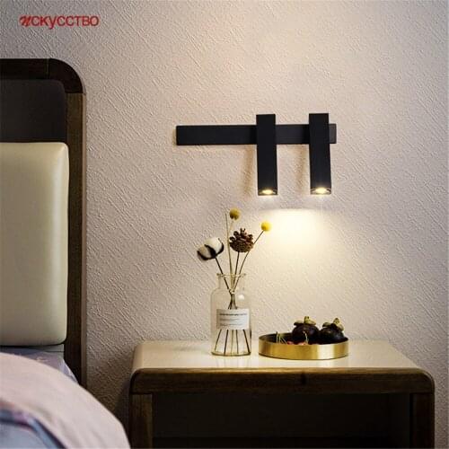 Nordic Modern Minimalism 360 Degree Rotatable Led Wall Lamp For Bedroom Bedside Loft Home Deco Study Reading Lighting Fixtures