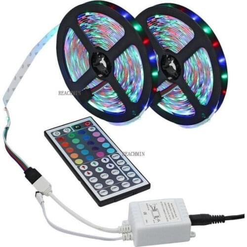 LED Strip Light RGB 3528 Flexible Ribbon fita led light strip RGB 5M 10M Tape Diode DC 12V+ Remote Control +Adapter