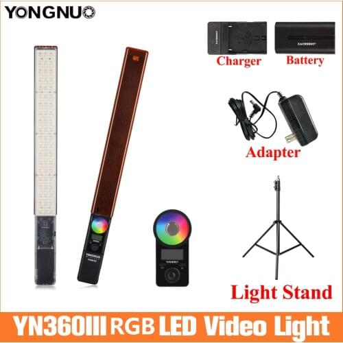 YONGNUO YN360 III Handheld Ice Stick LED Video Light 3200k to 5500k Led Video Light controlled by Phone App