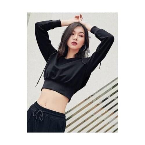 New Spring Gothic Black white red and blue Women Long Sleeve Short BlouseWomen Loose Sweatshirts Plus Size Pullover