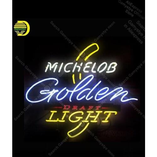 Michelob Golden Light NEON Signs Lamp Real GLASS Tube Affiche Decor Shop Window Letrero neon Lamp Shellac bud light neon sign