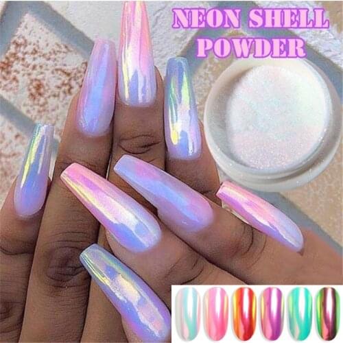 1 Piece Pearl Shell Shimmer Nail Glitter Powder Glimmer Dust Pretty Laser Glitters