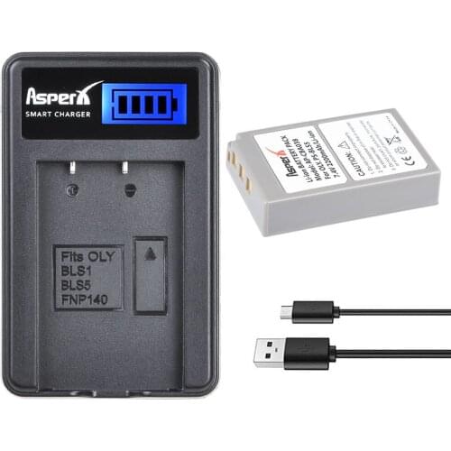 AsperX 1pc PS BLS-5 BLS5 PS-BLS5 Battery + LCD USB Charger For OLYMPUS E450 E600 E620 EP1 EP2 EP3 EPL1 EPL2 EPL3 EPM2 EPL5 EPL6