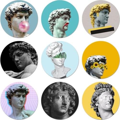 58mm Alternative David statue art Badge Brooch Pin Accessories For Clothes Backpack Decoration gift