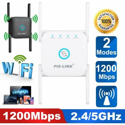 AC24 White Dual Frequency Repeater Wifi Signal Amplifier 1200M Wireless AP Through Wall Router Gigabit Home Routing