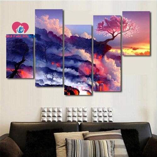Diamond embroidery landscape Modular pictures painting triptych Diamond mosaic full square rhinestones hobby foamiran mosaic kit
