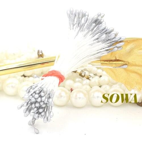 Free shipping 1mm 900pcs/Lot Double Heads Light Grey Color Flower Pearl Stamen Cake Decoration Craft DIY