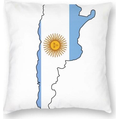 Argentina Flag Map Square Pillow Case Polyester Throw Pillow Fashion Pillowcase