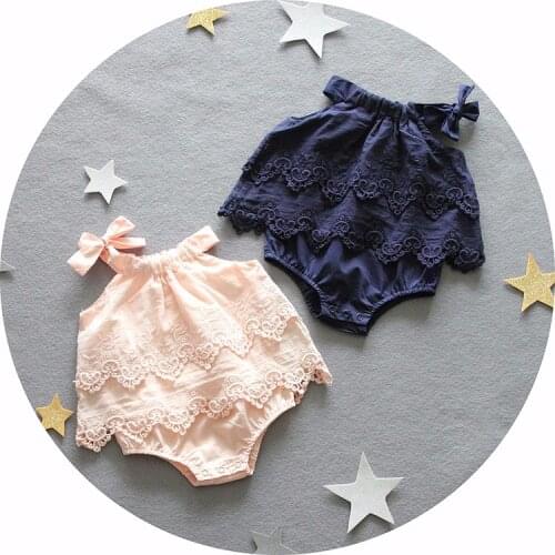 0~24m Baby Boy Girl Clothes Sweet Girls Rompers Princess Toddler Lace&bowk Birthday Clothes children Romper Newborn