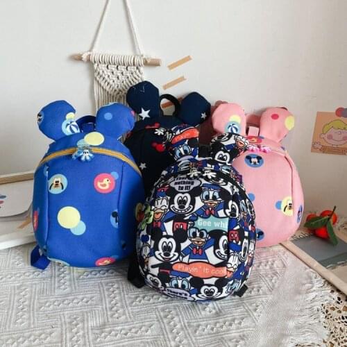 Disney Childrens Anti-lost Backpack Mickey Mouse Donald Duck Cartoon Cute Kindergarten Bag Mickey Ears Outing Backpack