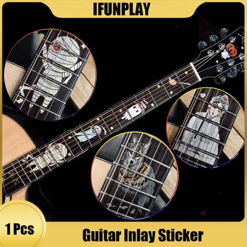 Newest DIY Guitar Fingerboard Fretboard Inlay Sticker Halloween Wolf Peking Opera Guitarra Fret Sticker Decal Guitar Accessories