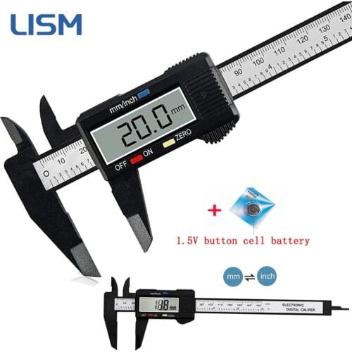 LCD Digital Display Electronic Vernier Caliper 6 inch Carbon Fiber Calliper Micrometer Digital Ruler Measuring Tool 150mm