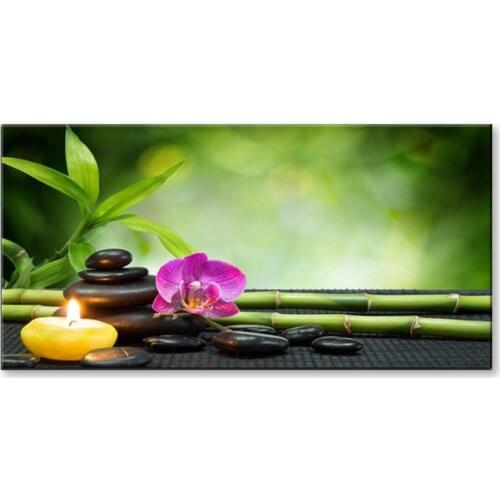 HD Print Modern Orchid Zen Spa Stone Bamboo Candls Oil Painting on Canvas Art Poster Wall Art Picture for Living Room Cuadros