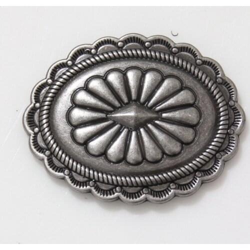 KBO04) 50pc South Western Concho Size 1-7/8" (5cm)*1.5''(3.8cm) Antique-Silver