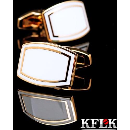 KFLK jewelry French shirt cufflink for mens Brand Cuff link Button High Quality Gold-color Luxury Wedding Groom guests