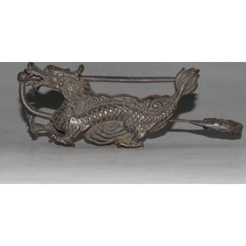 China brass archaize dragon lock crafts statue