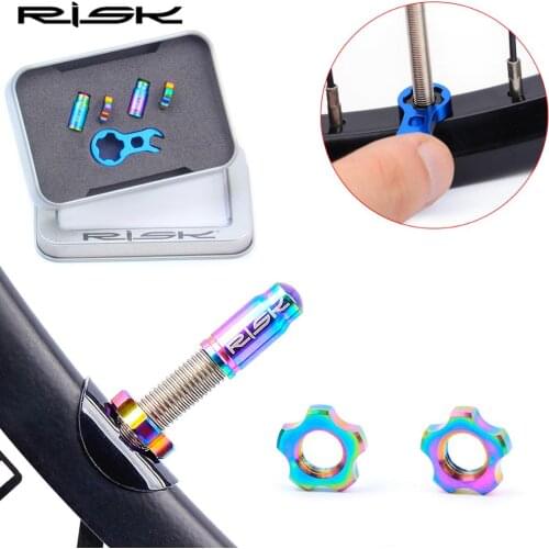 RISK Titanium Alloy Bicycle Valve Cap Mountain Road Bicycle Presta Schrader Nozzle Valve Core Cap French American Dustproof